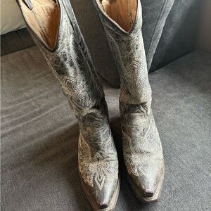 Gray Western Cowboy Boots